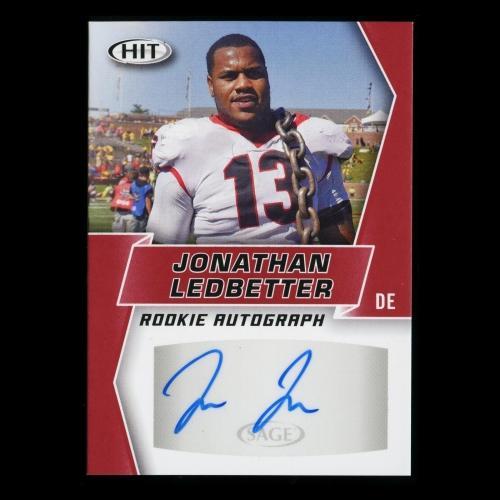 Jonathan Ledbetter RC 2019 HIT Rookie Red Auto Bulldogs