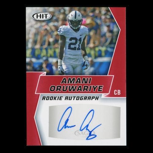 Amani Oruwariye RC 2019 HIT Rookie Red Auto Nittany Lions