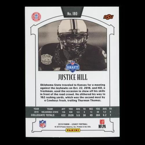 Justice Hill RC 2019 Legacy Rookie Cowboys/Ravens