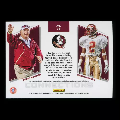 Bobby Bowden | Deion Sanders 2019 Contender Draft Picks Connections Seminoles