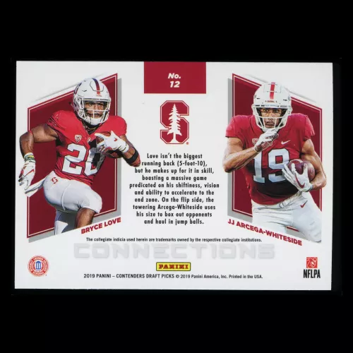 Bryce Love | JJ Arcega-Whiteside 2019 Contender Draft Picks Connections Cardinal