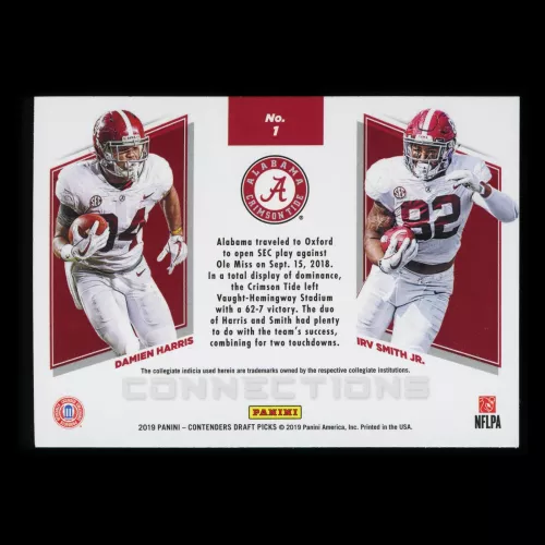 Damien Harris | Irv Smith Jr. 2019 Contender Draft Picks Connections Crimson Tide