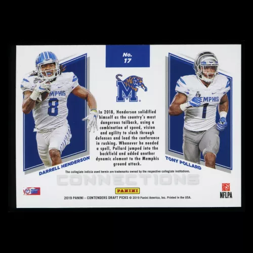 Darrell Henderson | Tony Pollard 2019 Contender Draft Picks Connections Tigers