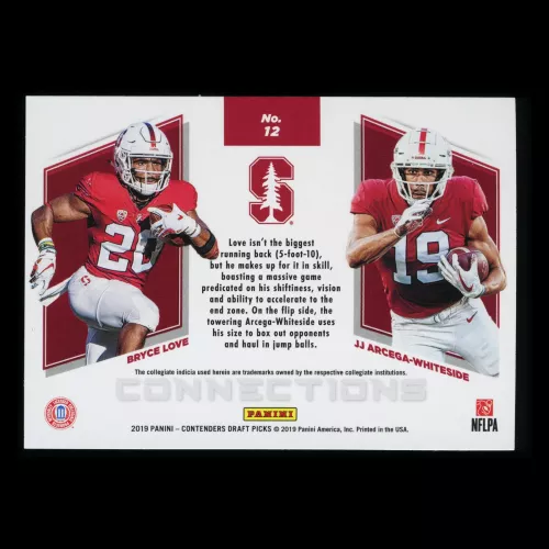 Bryce Love | JJ Arcega-Whiteside 2019 Contender Draft Picks Connections Cardinal