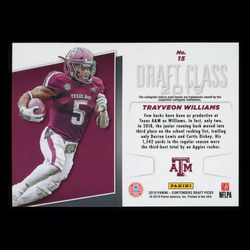 Trayveon Williams 2019 Contender Draft Picks Draft Class Aggies