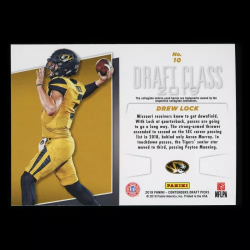 Drew Lock 2019 Contender Draft Picks Draft Class Tigers