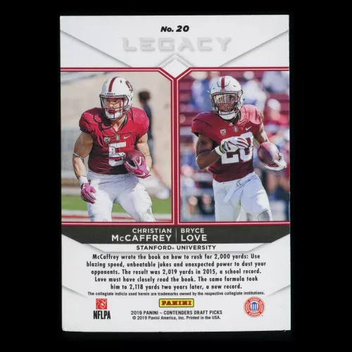 Christian McCaffrey | Bryce Love 2019 Contenders Draft Picks Legacy Cardinal