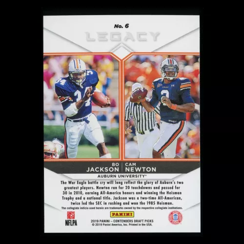 Bo Jackson | Cam Newton 2019 Contenders Draft Picks Legacy Tigers