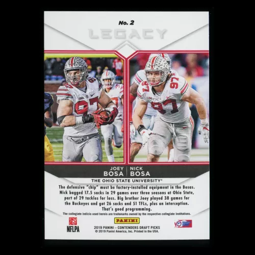 Joey Bosa | Nick Bosa 2019 Contenders Draft Picks Legacy Buckeyes