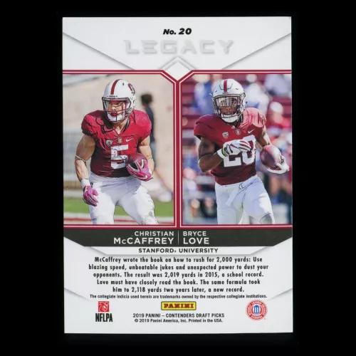 Christian McCaffrey | Bryce Love 2019 Contenders Draft Picks Legacy Cardinal