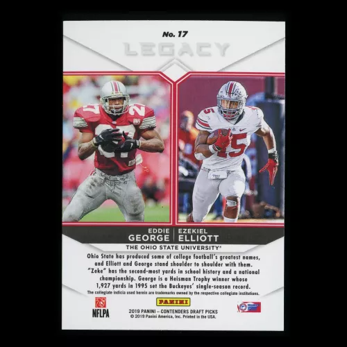 Eddie George | Ezekiel Elliott 2019 Contenders Draft Picks Legacy Buckeyes
