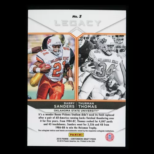 Barry Sanders | Thurman Thomas 2019 Contenders Draft Picks Legacy Cowboys