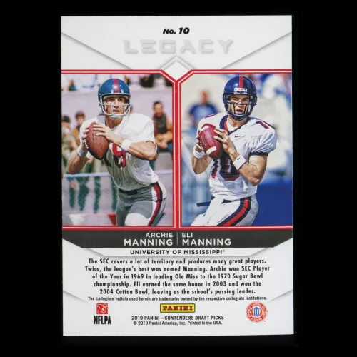 Archie Manning | Eli Manning 2019 Contenders Draft Picks Legacy Rebels
