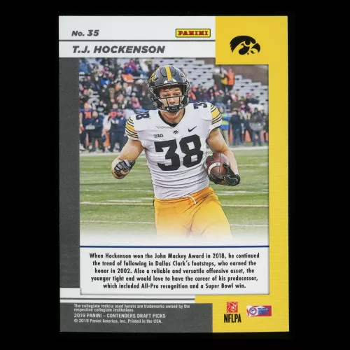 T.J. Hockenson 2019 Contender Draft Picks Game Day Ticket Hawkeyes
