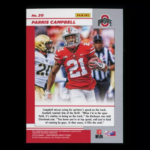 Parris Campbell 2019 Contender Draft Picks Game Day Ticket Buckeyes