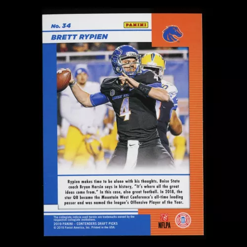Brett Rypien 2019 Contender Draft Picks Game Day Ticket Broncos