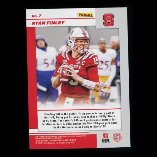 Ryan Finley 2019 Contender Draft Picks Game Day Ticket Wolfpack