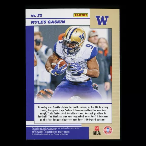 Myles Gaskin 2019 Contender Draft Picks Game Day Ticket Huskies