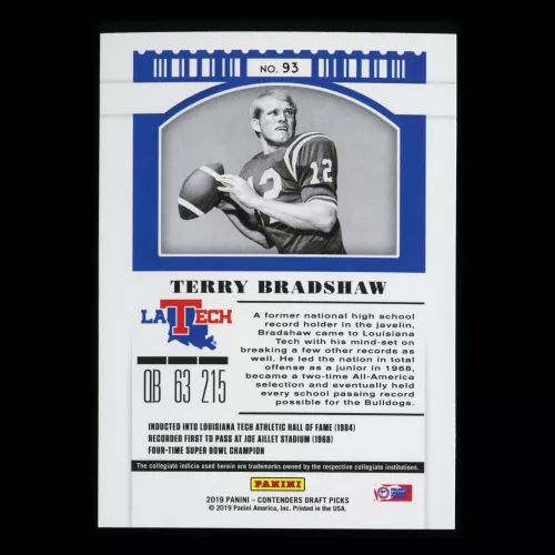 Terry Bradshaw 2019 Contender Draft Picks Season Ticket Tech Bulldogs