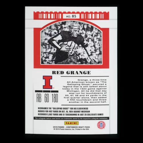 Red Grange 2019 Contender Draft Picks Season Ticket Fighting Illini