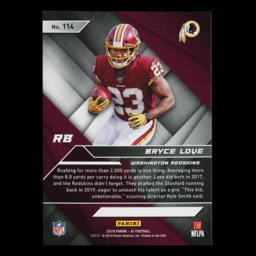 Bryce Love RC 2019 XR Rookie Redskins 016/199