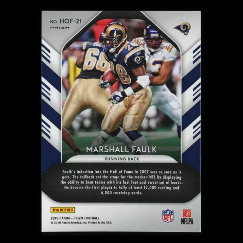 Marshall Faulk 2018 Prizm Hall of Fame Silver Rams