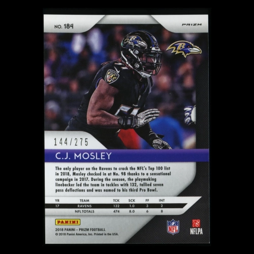 C.J. Mosley 2018 Prizm Hyper Ravens 144/275