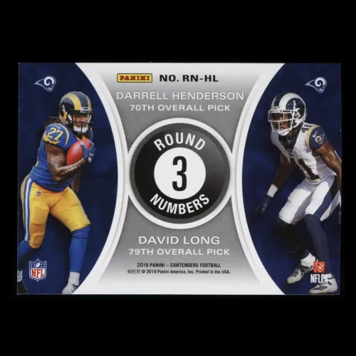 Darrell Henderson/David Long 2019 Contenders Round Numbers Rams