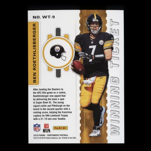 Ben Roethlisberger 2019 Contenders Winning Ticket Steelers