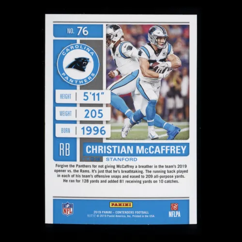 Christian McCaffrey 2019 Contenders Season Ticket Panthers