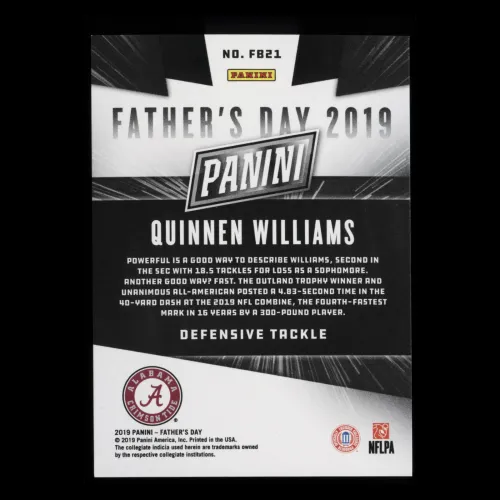 Quinnen Williams 2019 Father's Day Prospects Crimson Tide/Jets 95/199