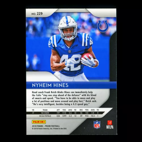 Nyheim Hines RC 2018 Prizm Rookie Colts