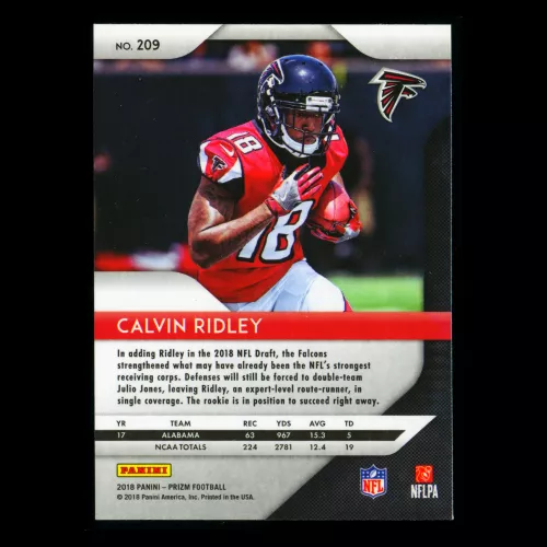 Calvin Ridley RC 2018 Prizm Rookie Falcons