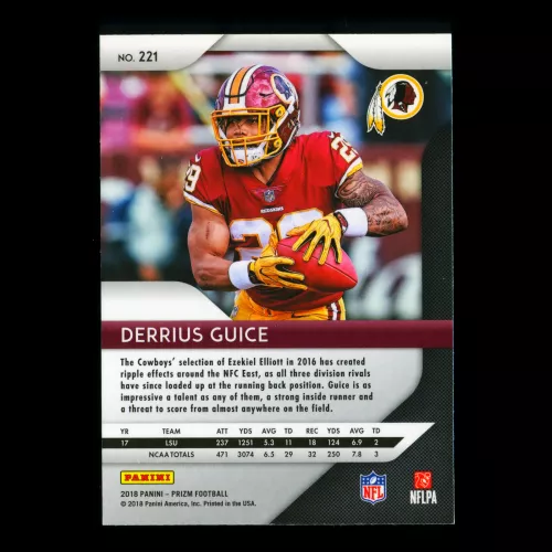 Derrius Guice RC 2018 Prizm Rookie Redskins