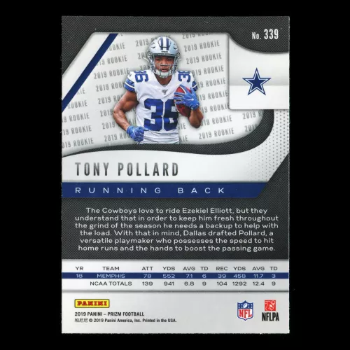 Tony Pollard RC 2019 Prizm Rookie Cowboys