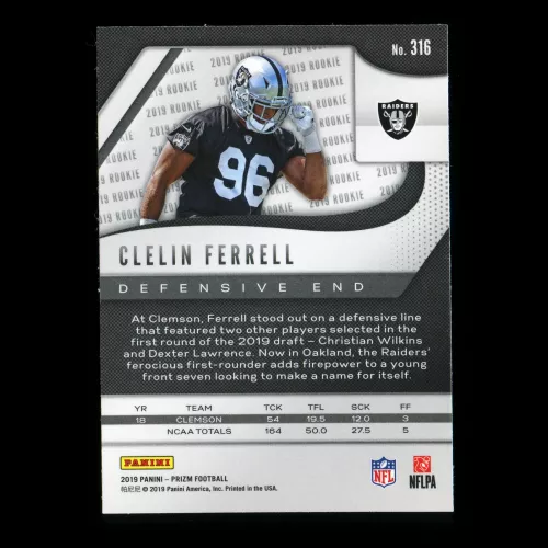 Clelin Ferrell RC 2019 Prizm Rookie Raiders