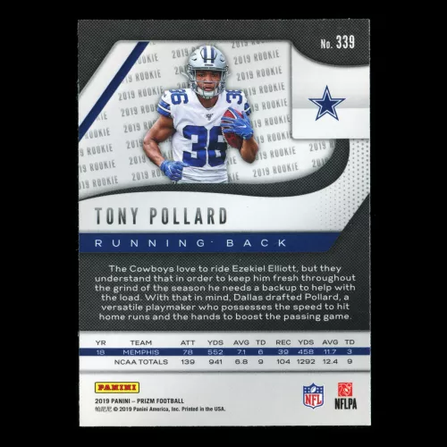 Tony Pollard RC 2019 Prizm Rookie Cowboys