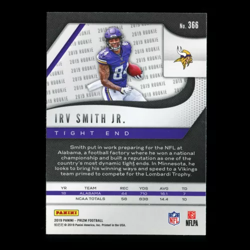Irv Smith Jr. RC 2019 Prizm Rookie Vikings