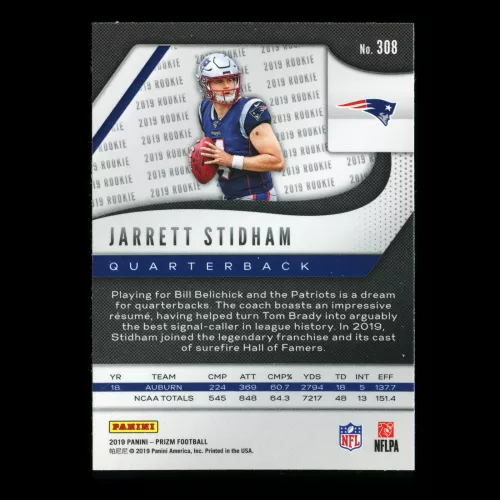 Jarrett Stidham RC 2019 Prizm Rookie Patriots