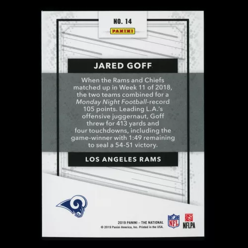 Jared Goff 2019 The National Rams