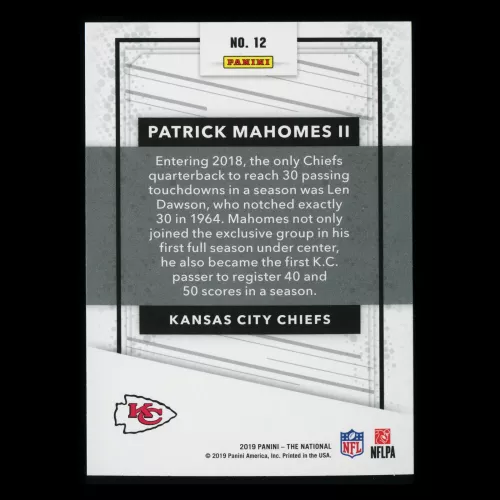 Patrick Mahomes II 2019 The National Chiefs