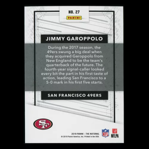 Jimmy Garoppolo 2019 The National 49ers