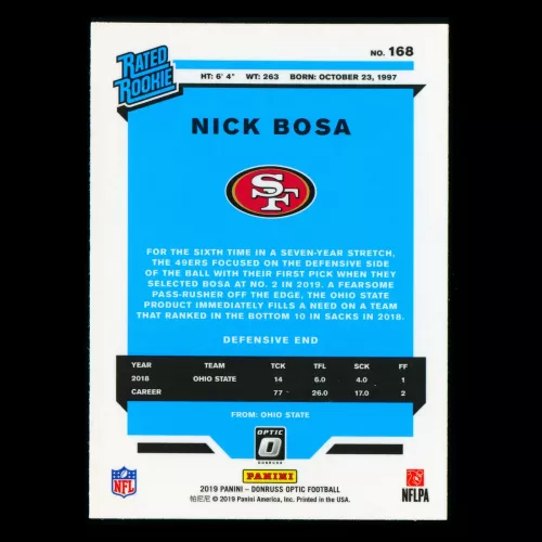 Nick Bosa RR 2019 Optic Rated Rookie 49ers