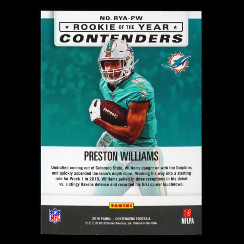 Preston Williams 2019 Contenders Rookie of the Year Dolphins