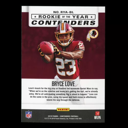 Bryce Love 2019 Contenders Rookie of the Year Redskins