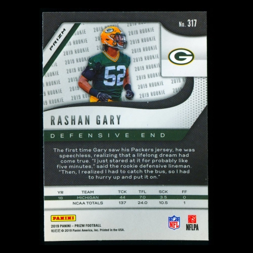 Rashan Gary RC 2019 Prizm Silver Rookie Packers