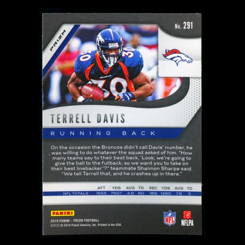 Terrell Davis 2019 Prizm Neon Green Pulsar Broncos