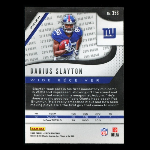 Darius Slayton RC 2019 Prizm Lazer Rookie Giants