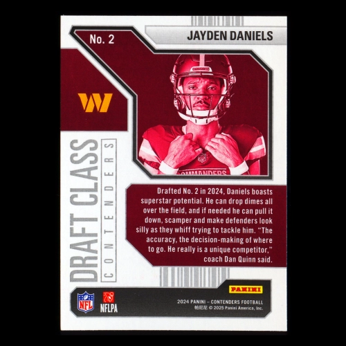 Jayden Daniels RC 2024 Contenders Draft Class Contenders Red Rookie Commanders