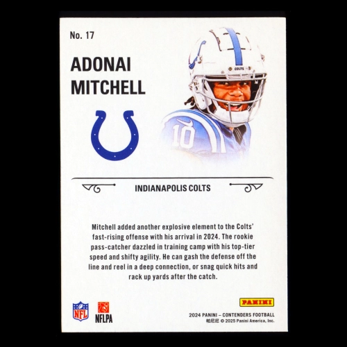 Adonai Mitchell 2024 Panini Contenders Rookie Stallions Colts